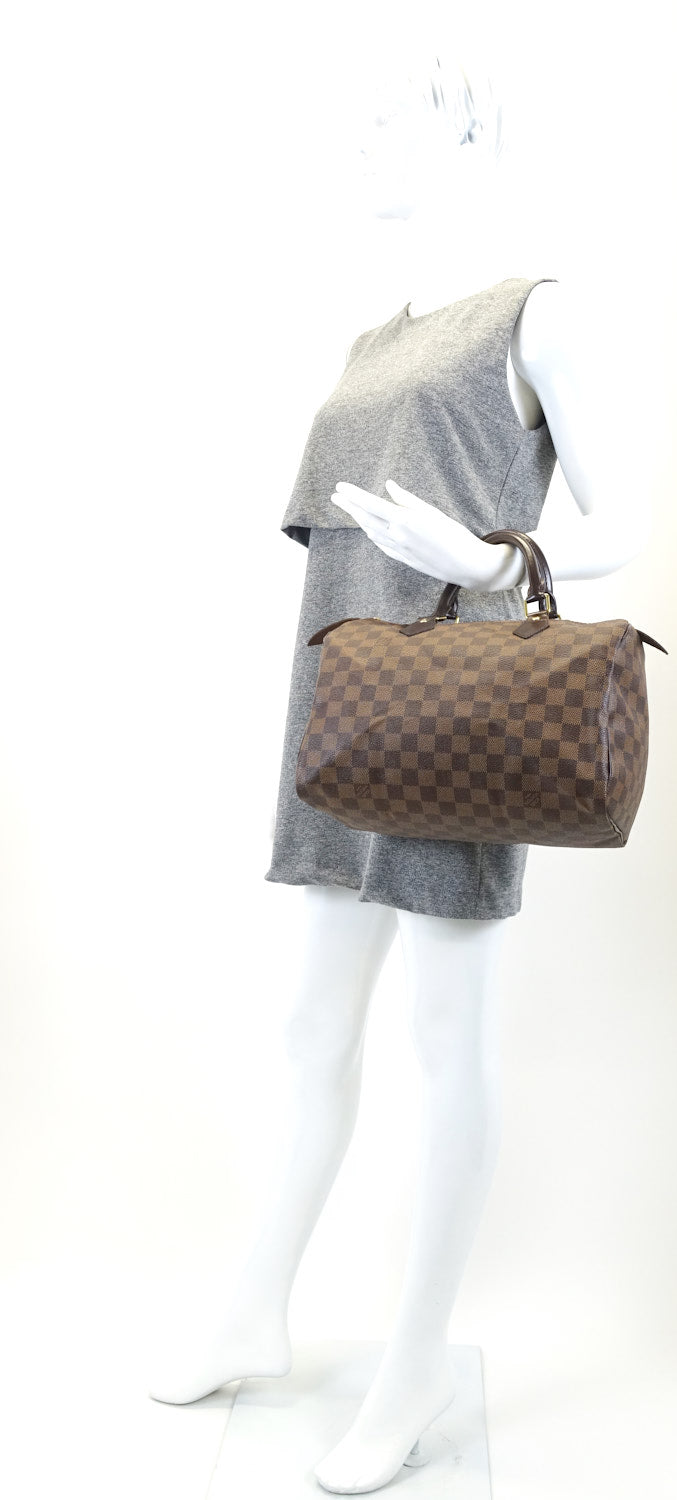 Louis Vuitto Speedy 30 Damier Ebène Canvas Handbag