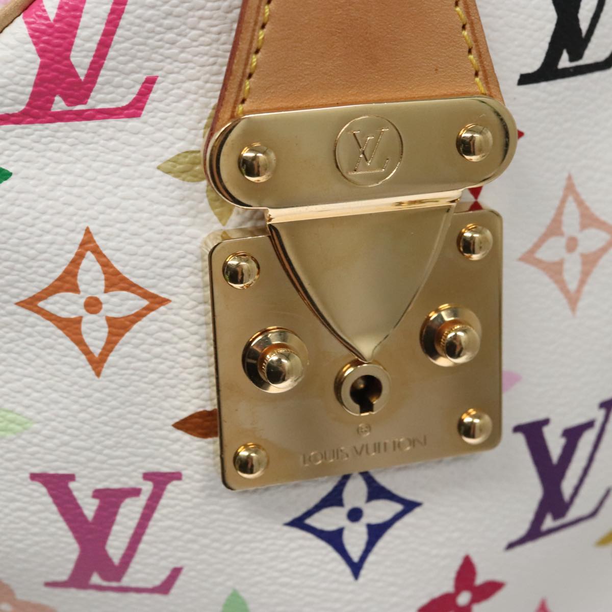 LOUIS VUITTON Monogram Multicolor Speedy 30 Hand Bag White M92643 LV PP087A