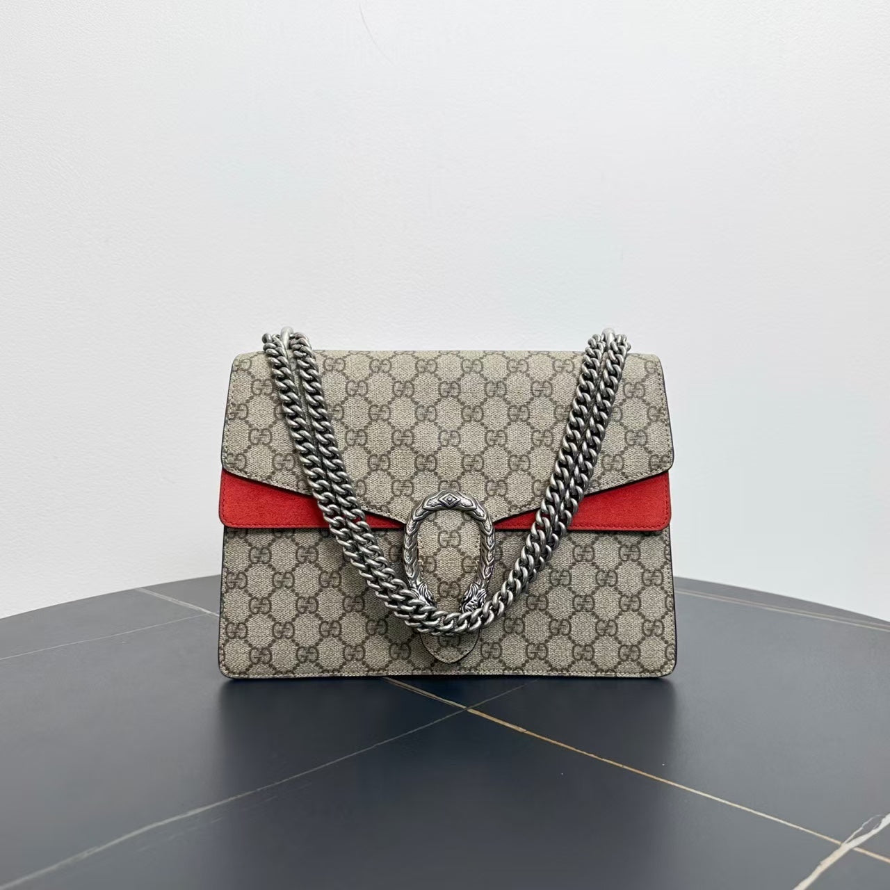 GLM-- Dionysus GG Supreme Beige Red Medium Shoulder Bag