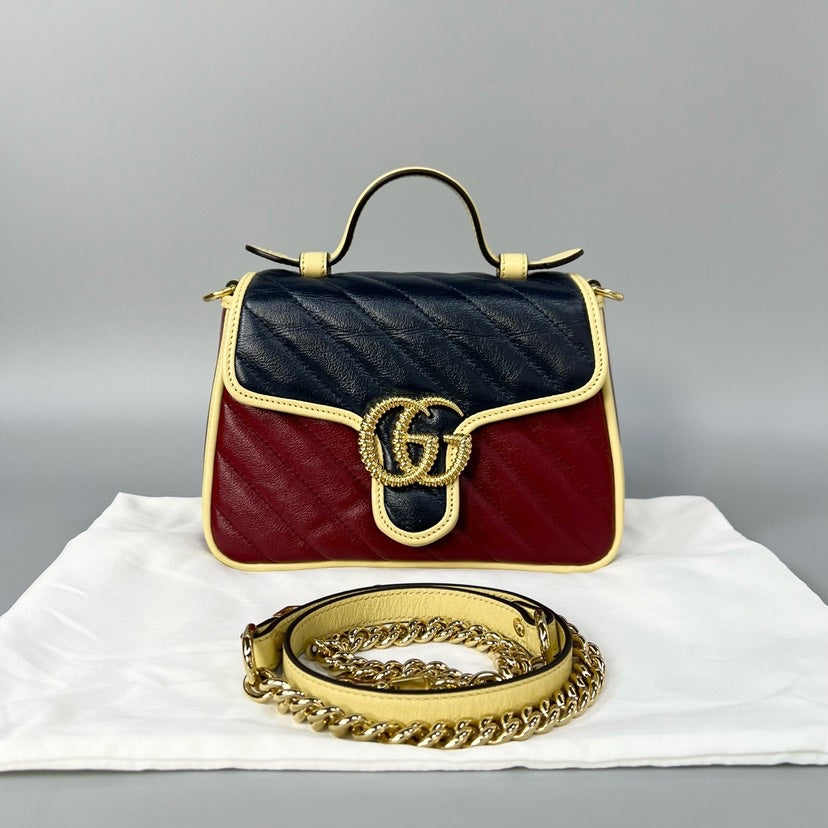 GLM-- Marmont Black Red Leather Crossbody Bag