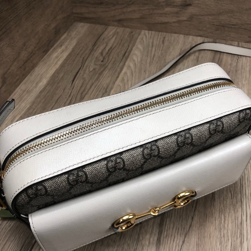 GLM-- 1955 Supreme Canvas White Leather Shoulder Bag Medium