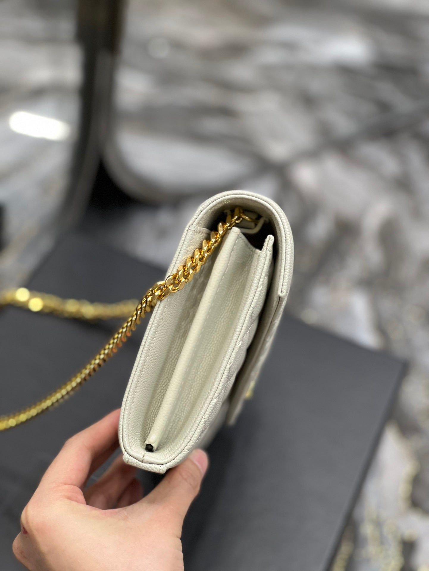GLAMI Envelope Small Chain Bag White For Women, Women’s Bags 8.6in/22cm YSL