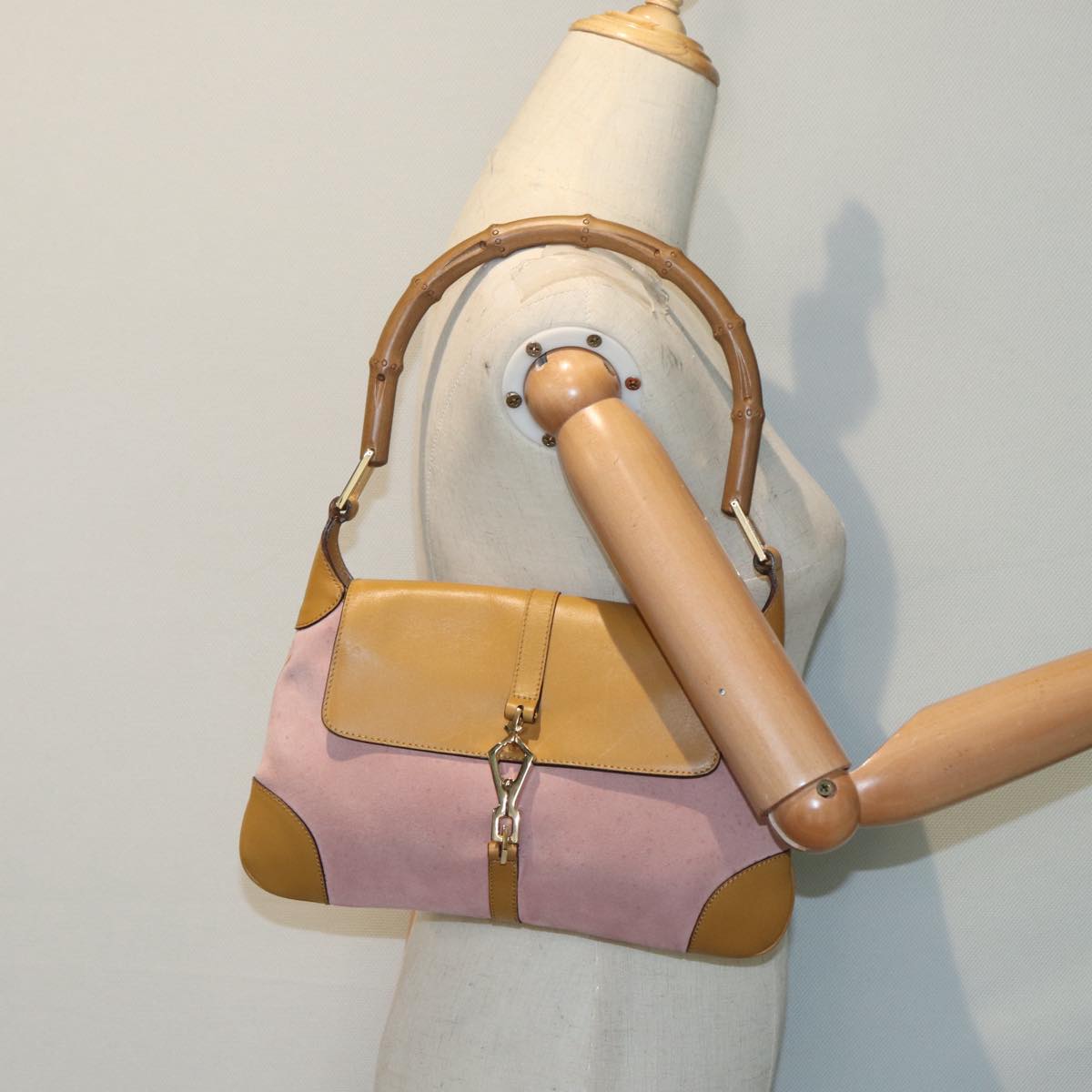 GUCCI Bamboo Jackie Shoulder Bag Suede Pink Gold 001 4096 2684 tb1177