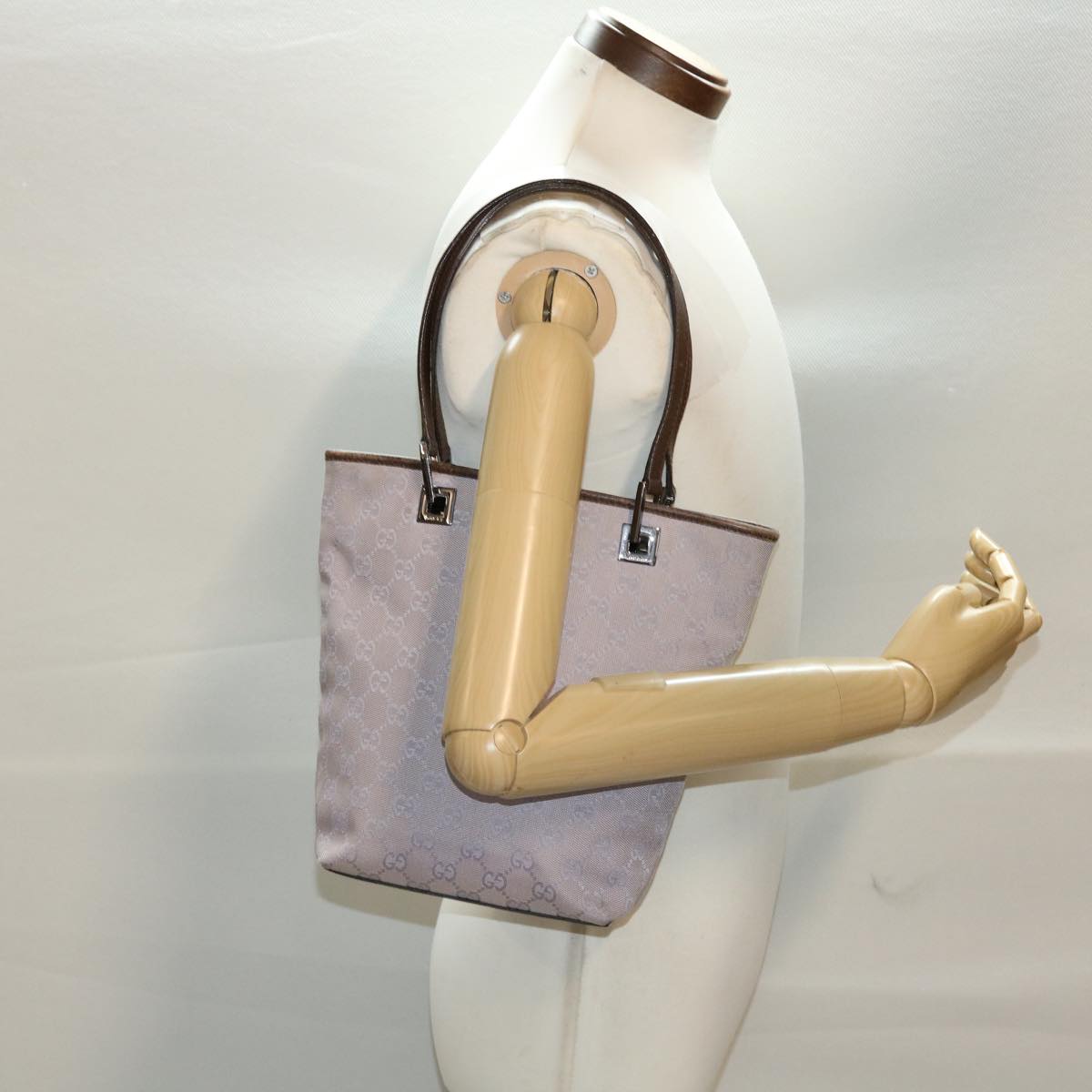 GUCCI GG Canvas Tote Bag Purple Brown 31244 tb674