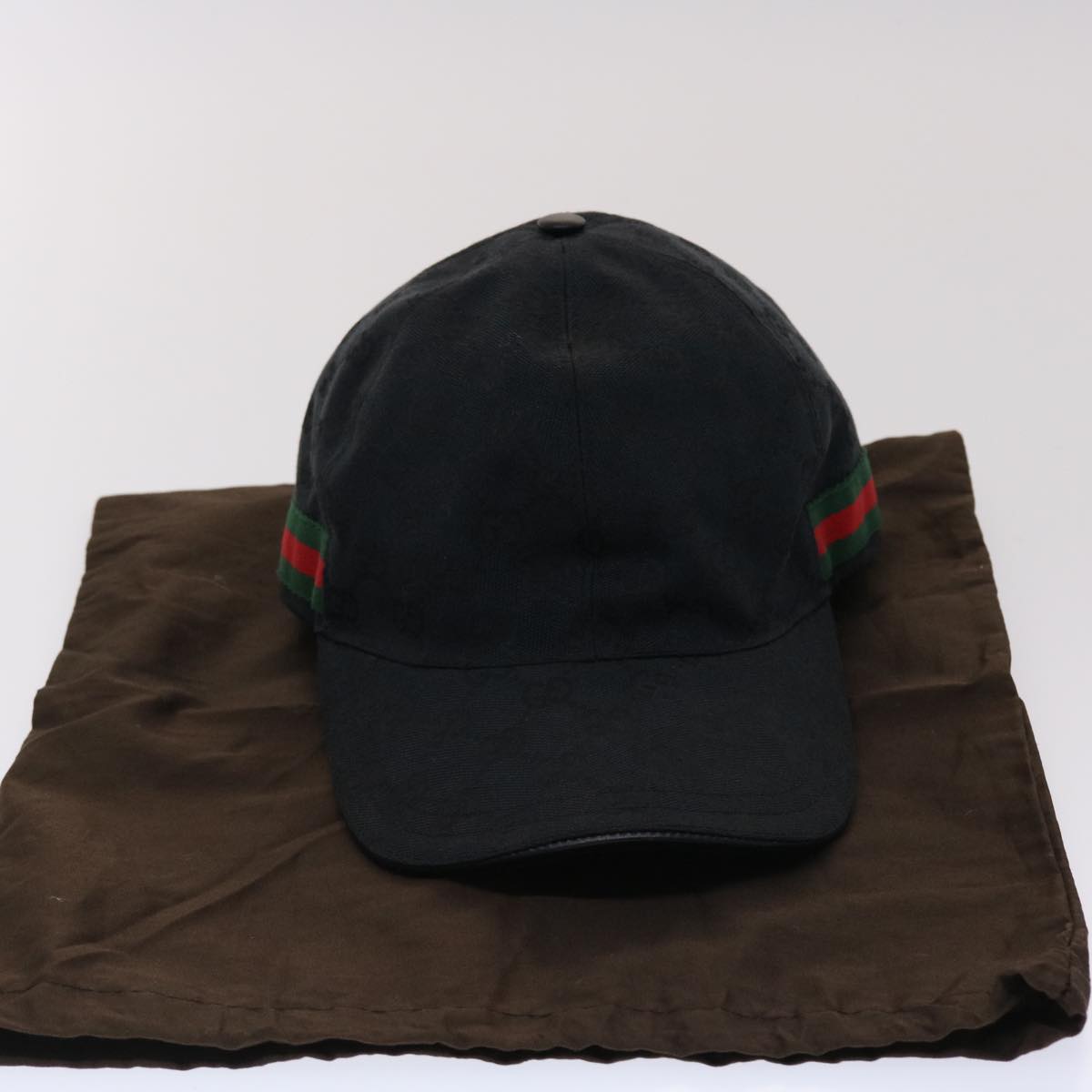 GUCCI GG Canvas Web Sherry Line Cap XL Black Red Green 200035 tb739