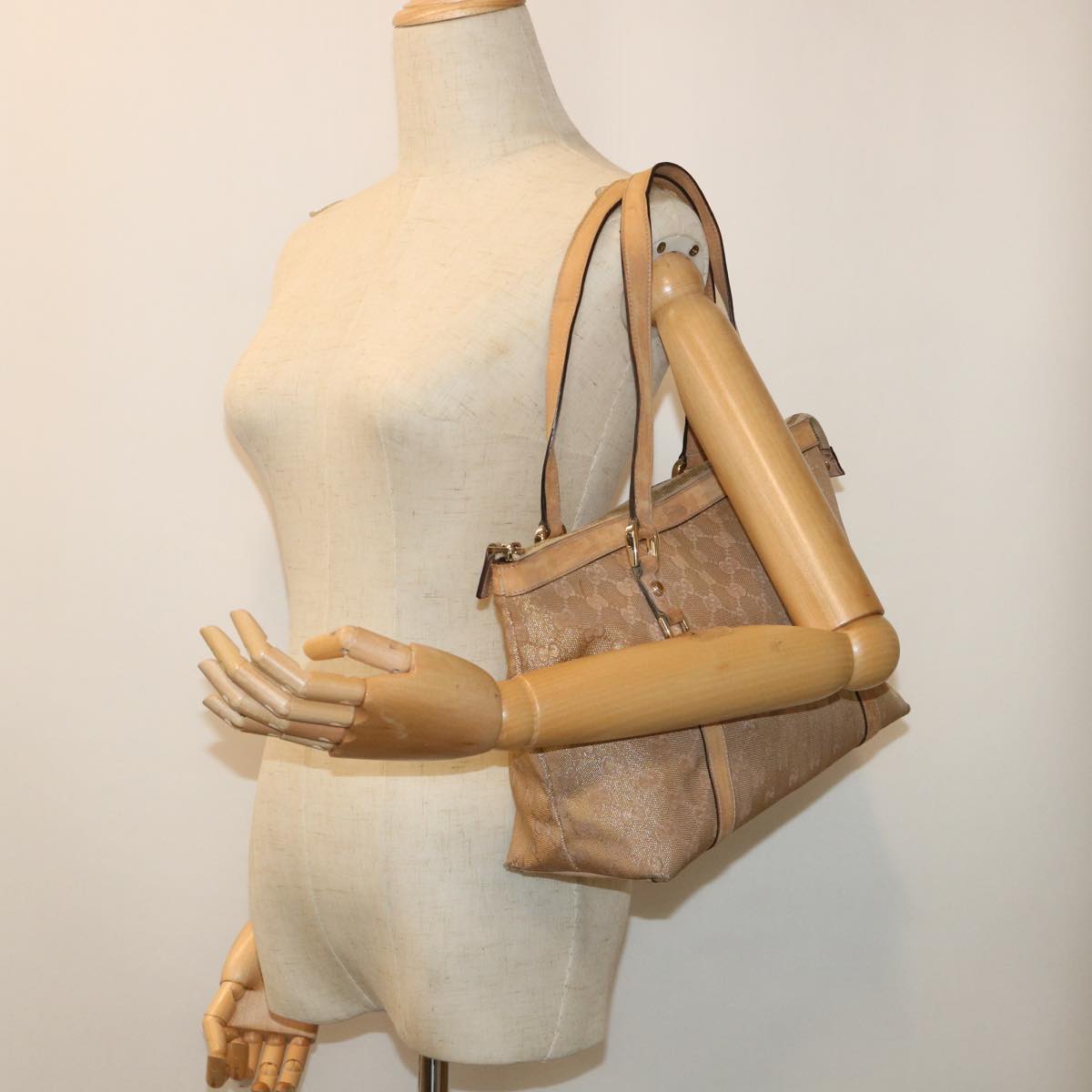 GUCCI GG Canvas Tote Bag Gold 141470 tb863