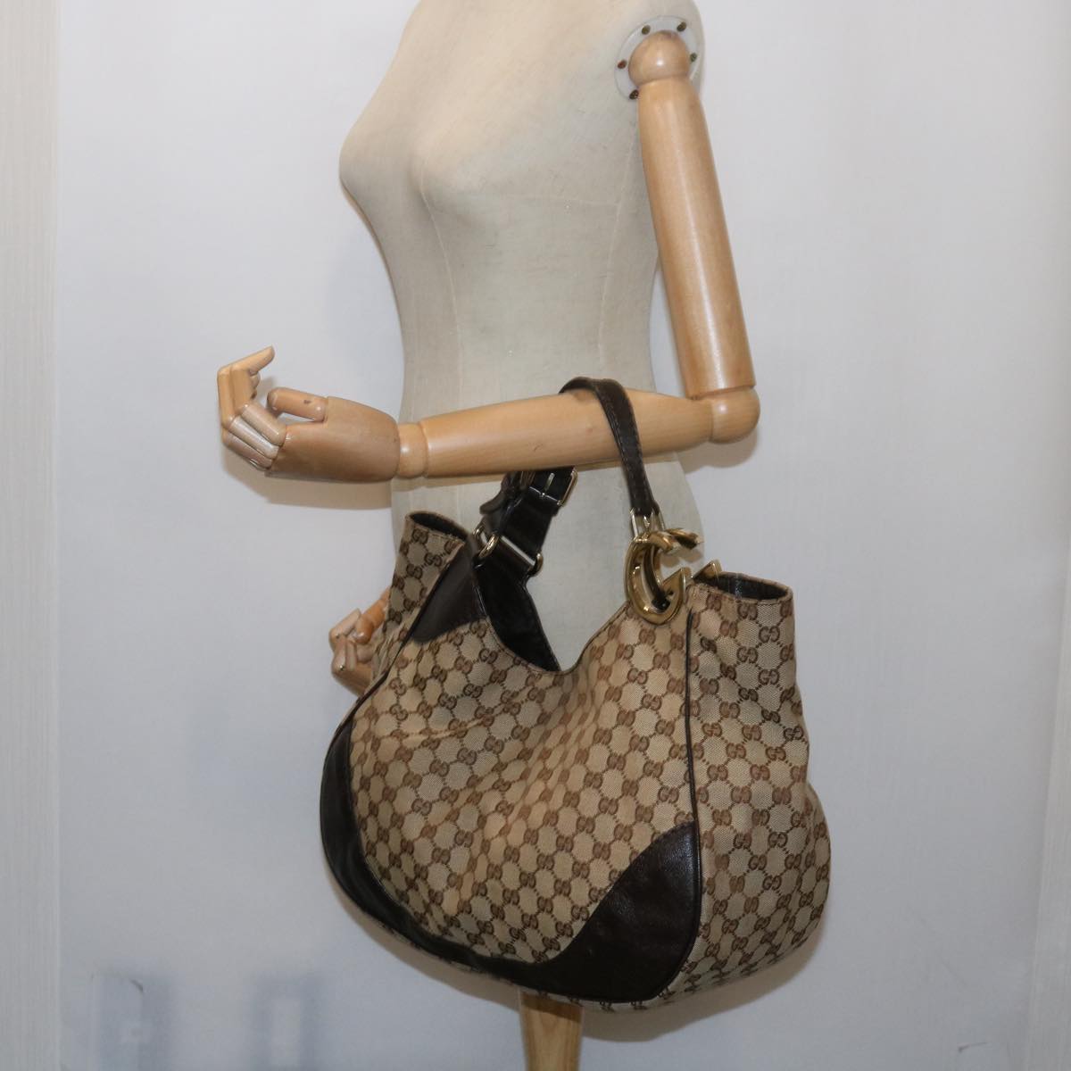 GUCCI GG Canvas Tote Bag Beige 203504 tb972