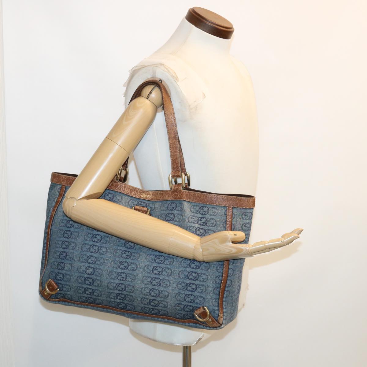 GUCCI Interlocking Tote Bag Blue th2955