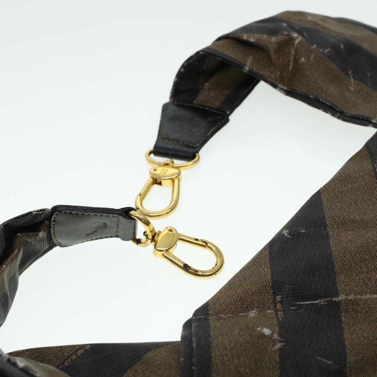 FENDI Pecan Canvas Shoulder Bag 2way Black Brown th3595