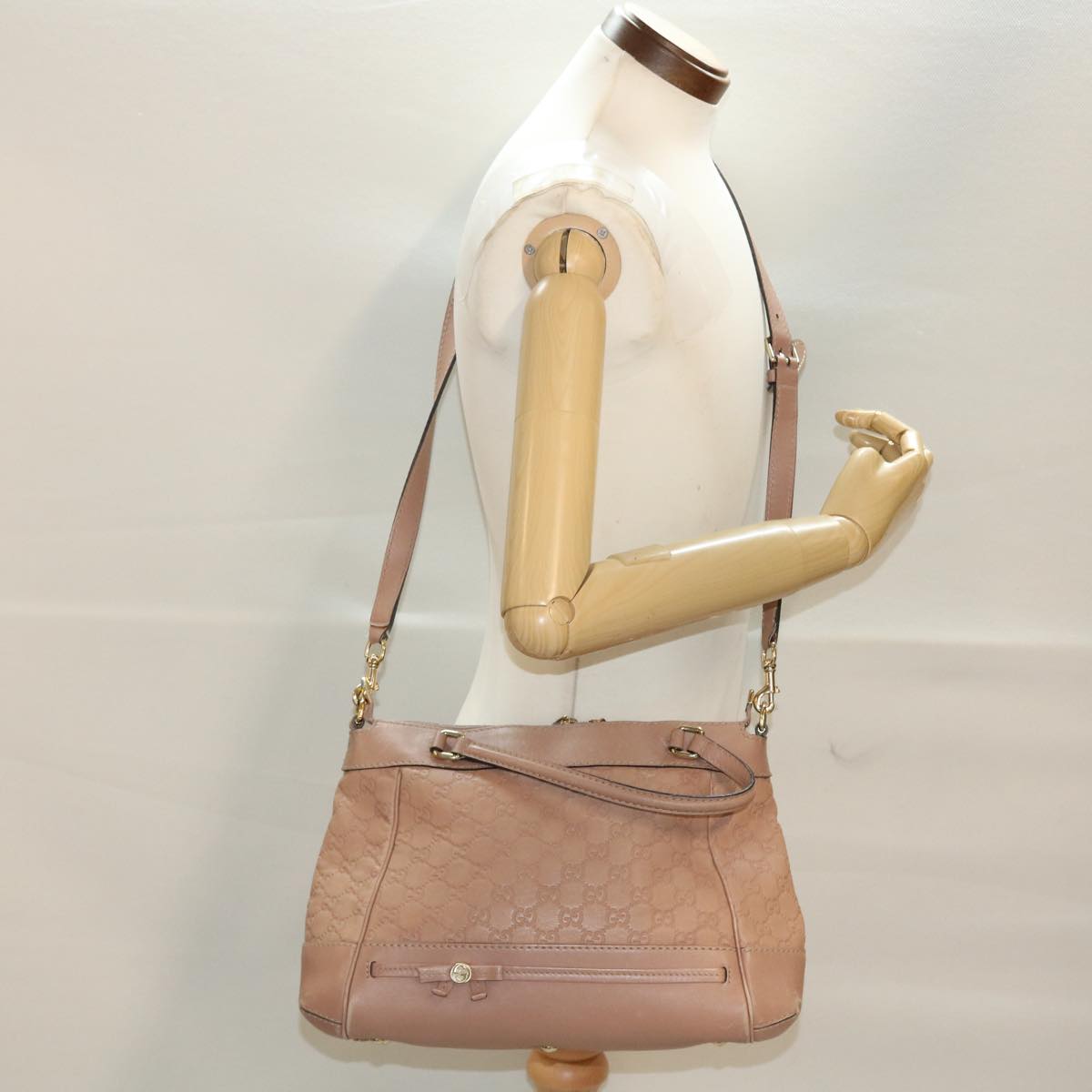 GUCCI GG Canvas Guccissima Hand Bag 2way Shoulder Bag Beige 269894 th3730