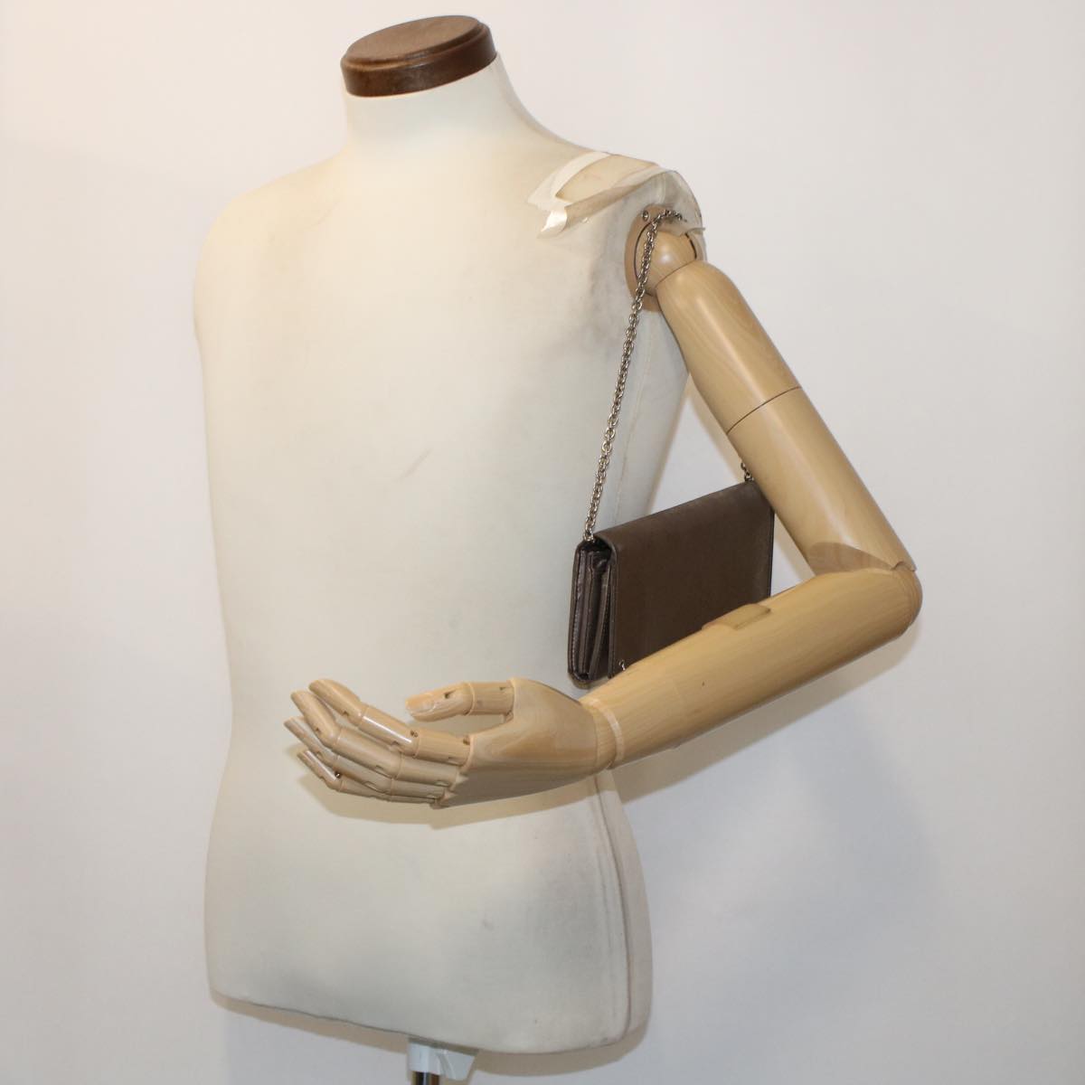 GUCCI GG Canvas Chain Wallet Brown 224262 th3850