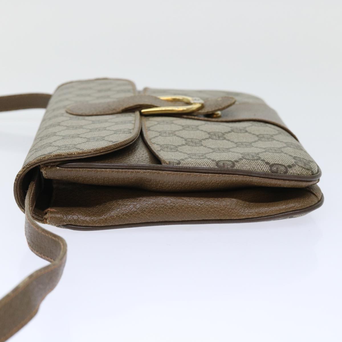 GUCCI GG Canvas Shoulder Bag PVC Leather Beige 90402025 th3857