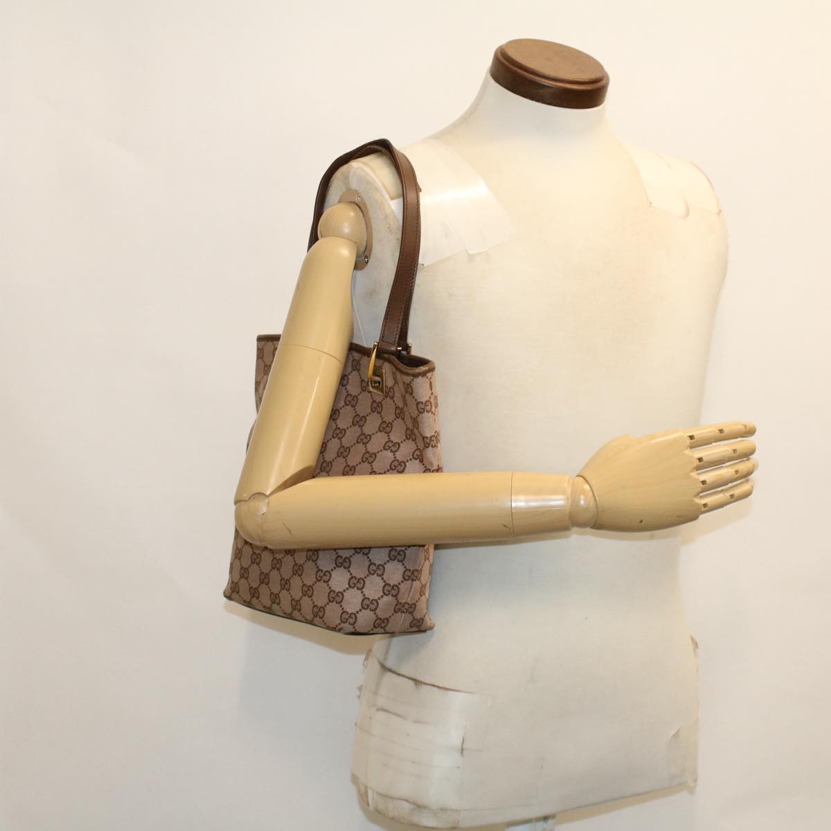 GUCCI GG Canvas Tote Bag Pink Brown th3908