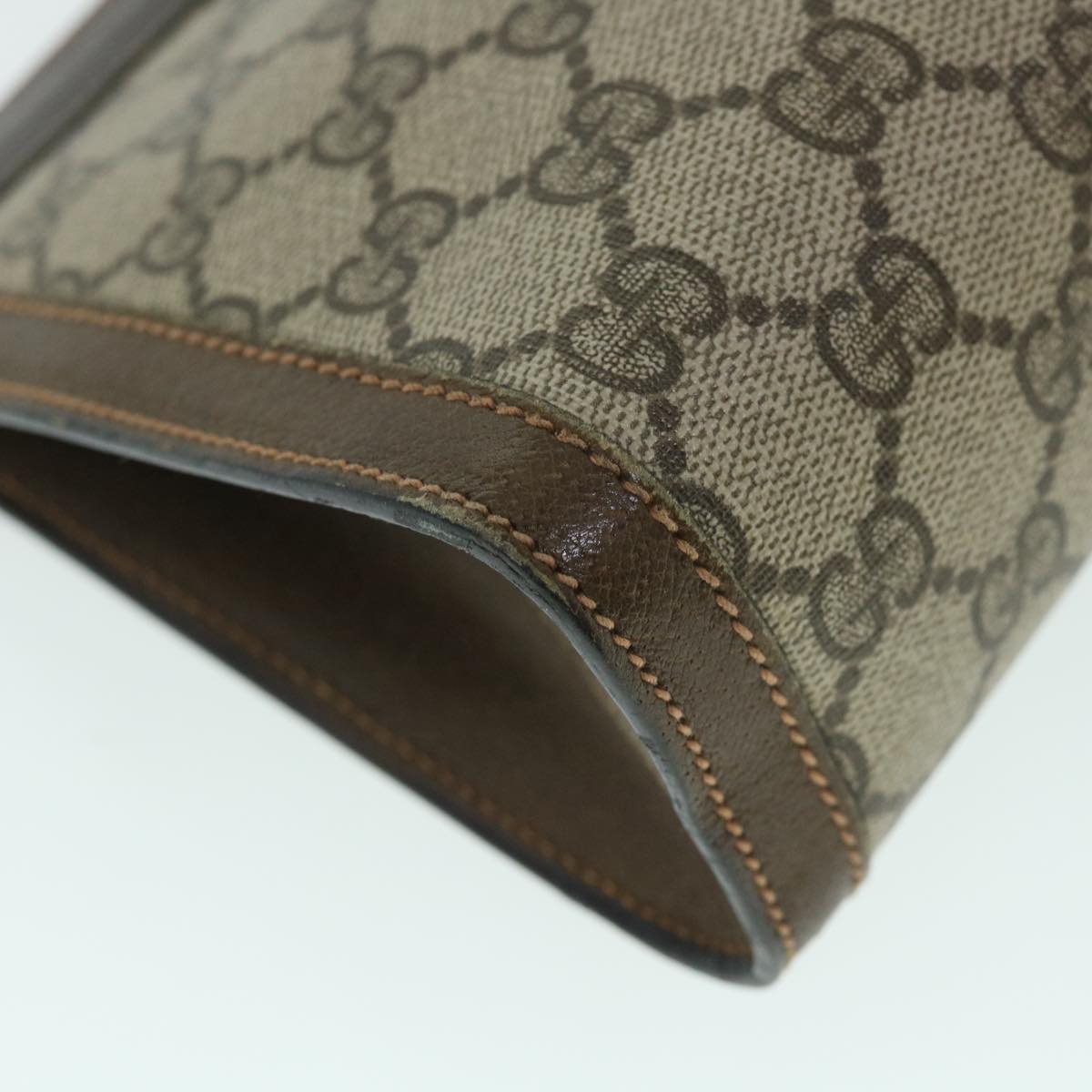 GUCCI GG Canvas Web Sherry Line Clutch Bag Beige Red Green 89 01 001 th3990