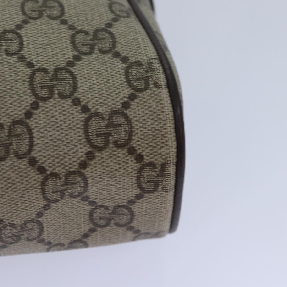 GUCCI GG Supreme Web Sherry Line Clutch Bag PVC Red Beige 56 01 012 th5230
