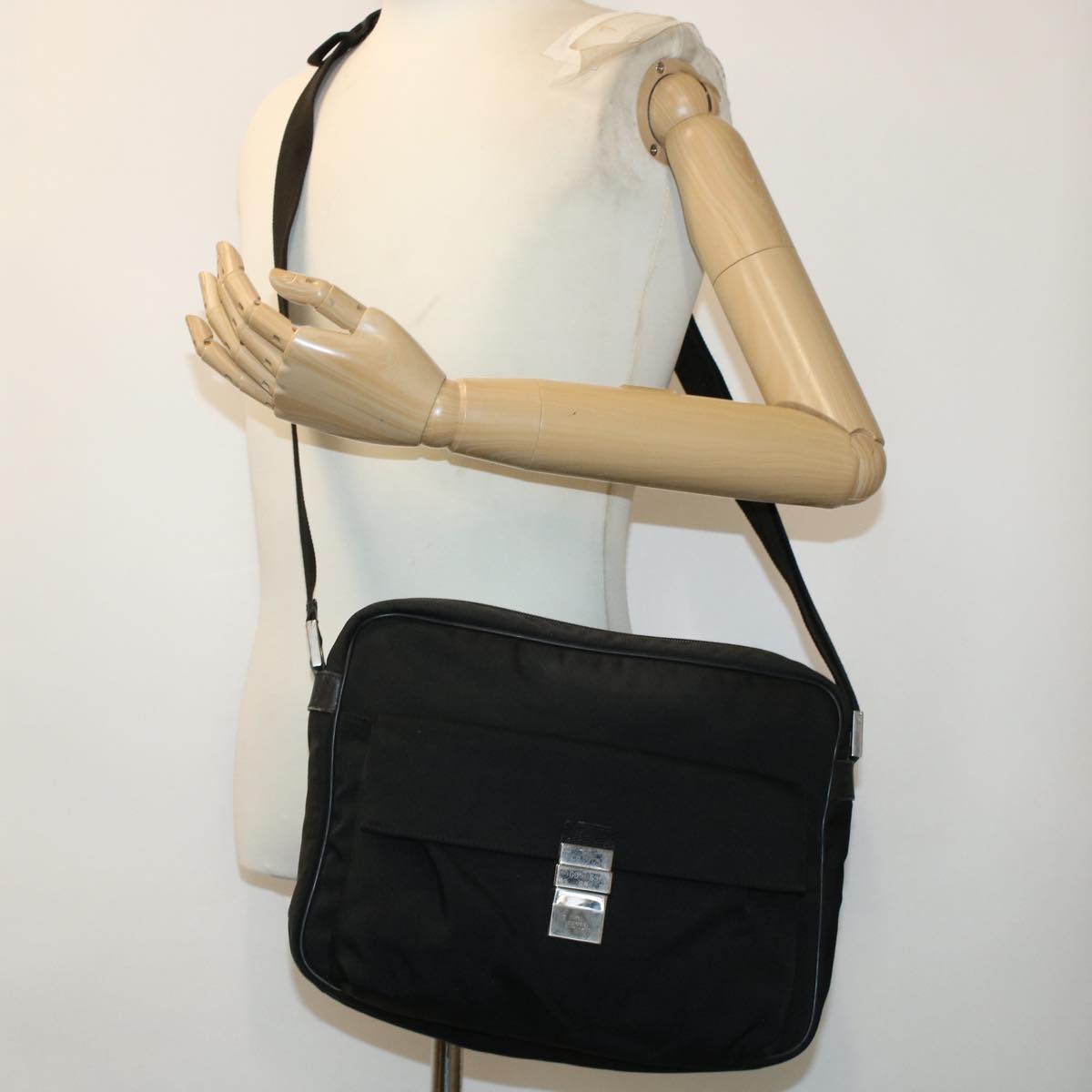 GUCCI Shoulder Bag Canvas Black 146298 ti1133