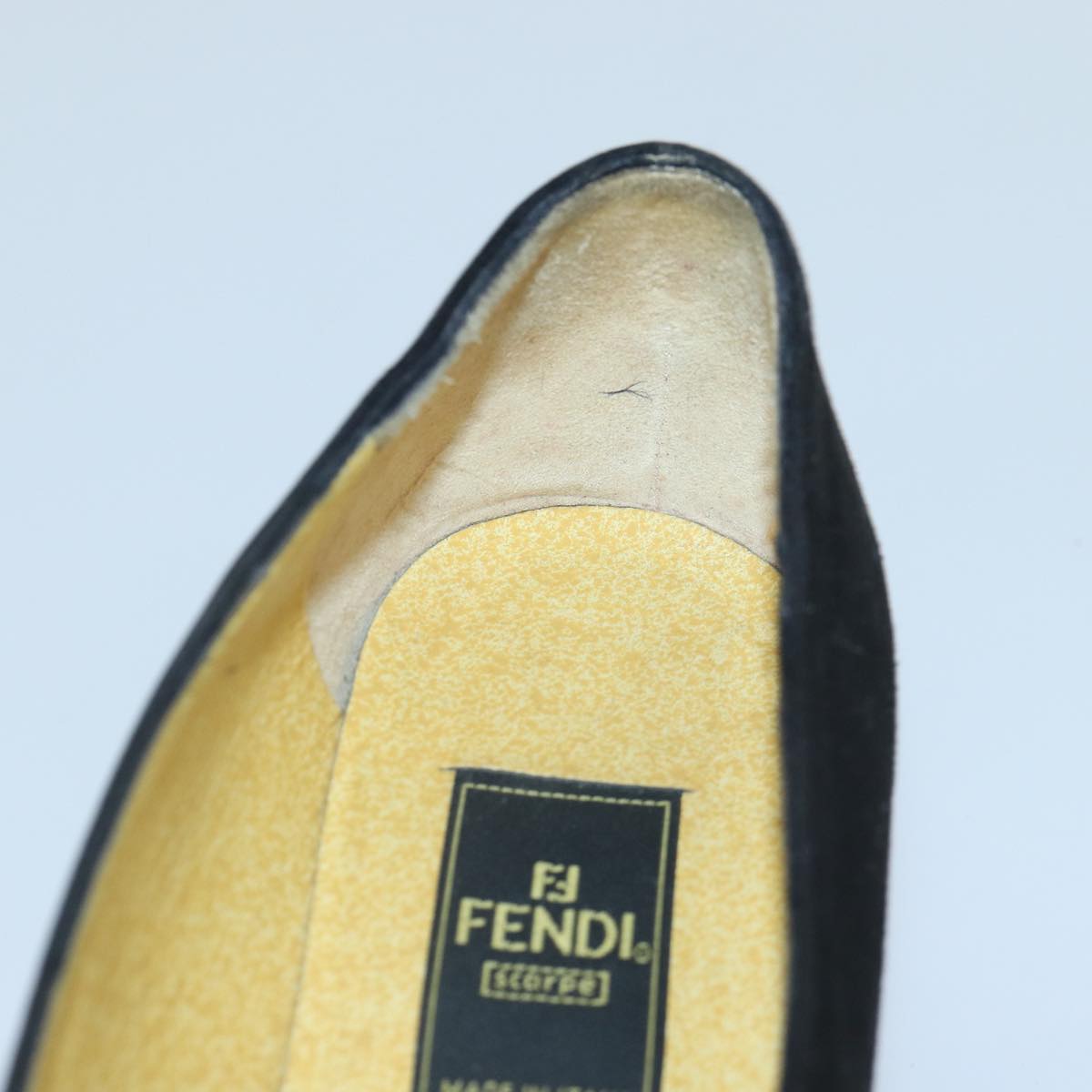 FENDI Pumps 36 1/2 pumps Suede Leather Black Silver ti1921