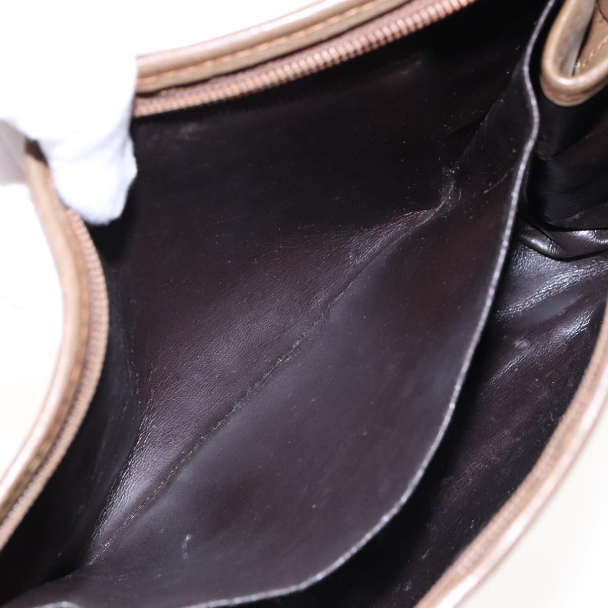 FENDI Zucchino Canvas Clutch Bag Brown Gold ti2135
