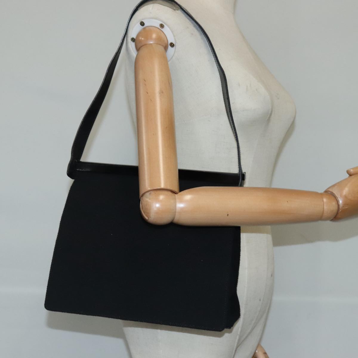 GUCCI Shoulder Bag Nylon Black Gold ti2230