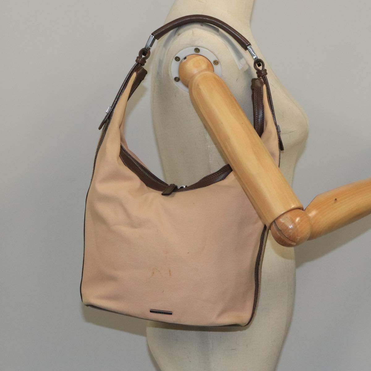 GUCCI Shoulder Bag Canvas Beige Brown Silver 001 4288 ti2331