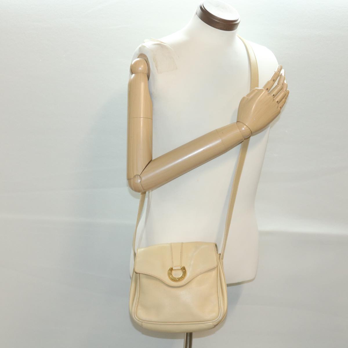 GUCCI Shoulder Bag Leather Beige 007 1014 0201 ti909
