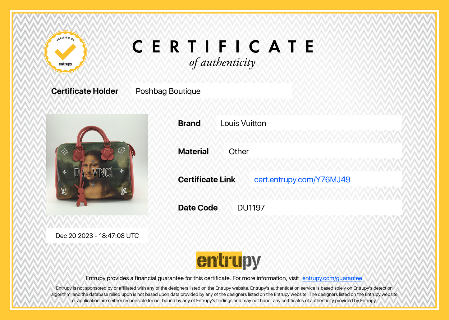 Louis Vuitto Speedy 30 Master Collection Leonardo da Vinci Bag