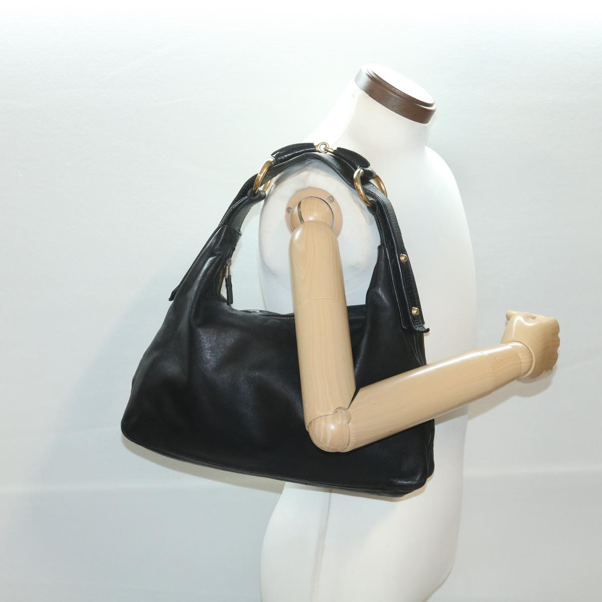 GUCCI Shoulder Bag Leather Black 115867 yb002