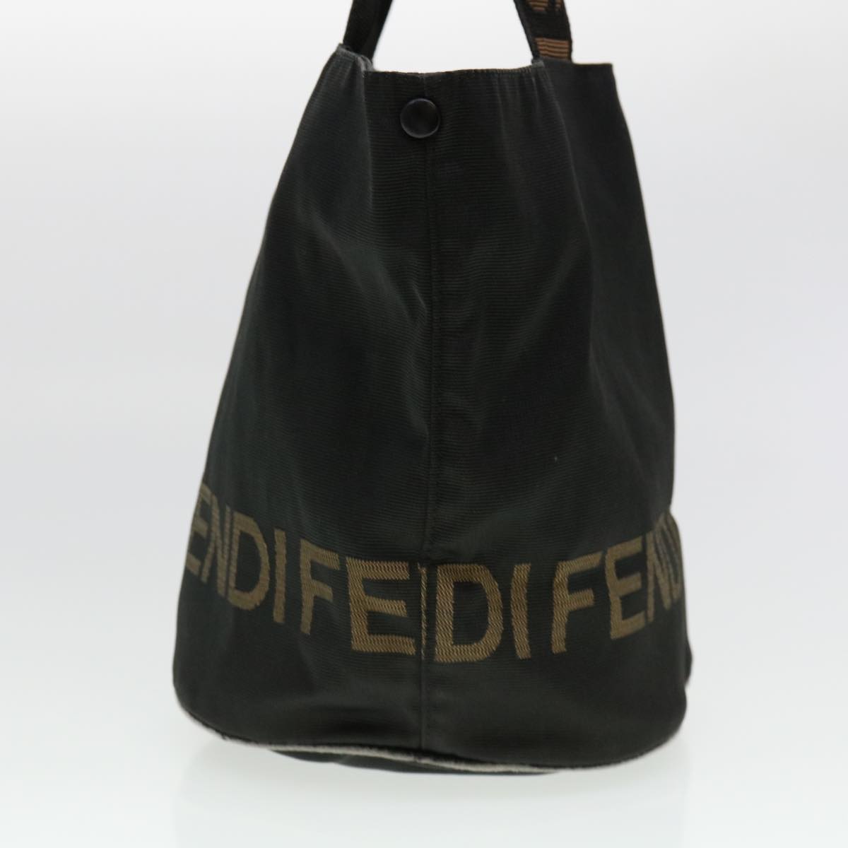 FENDI Hand Bag Nylon Black Brown yb084