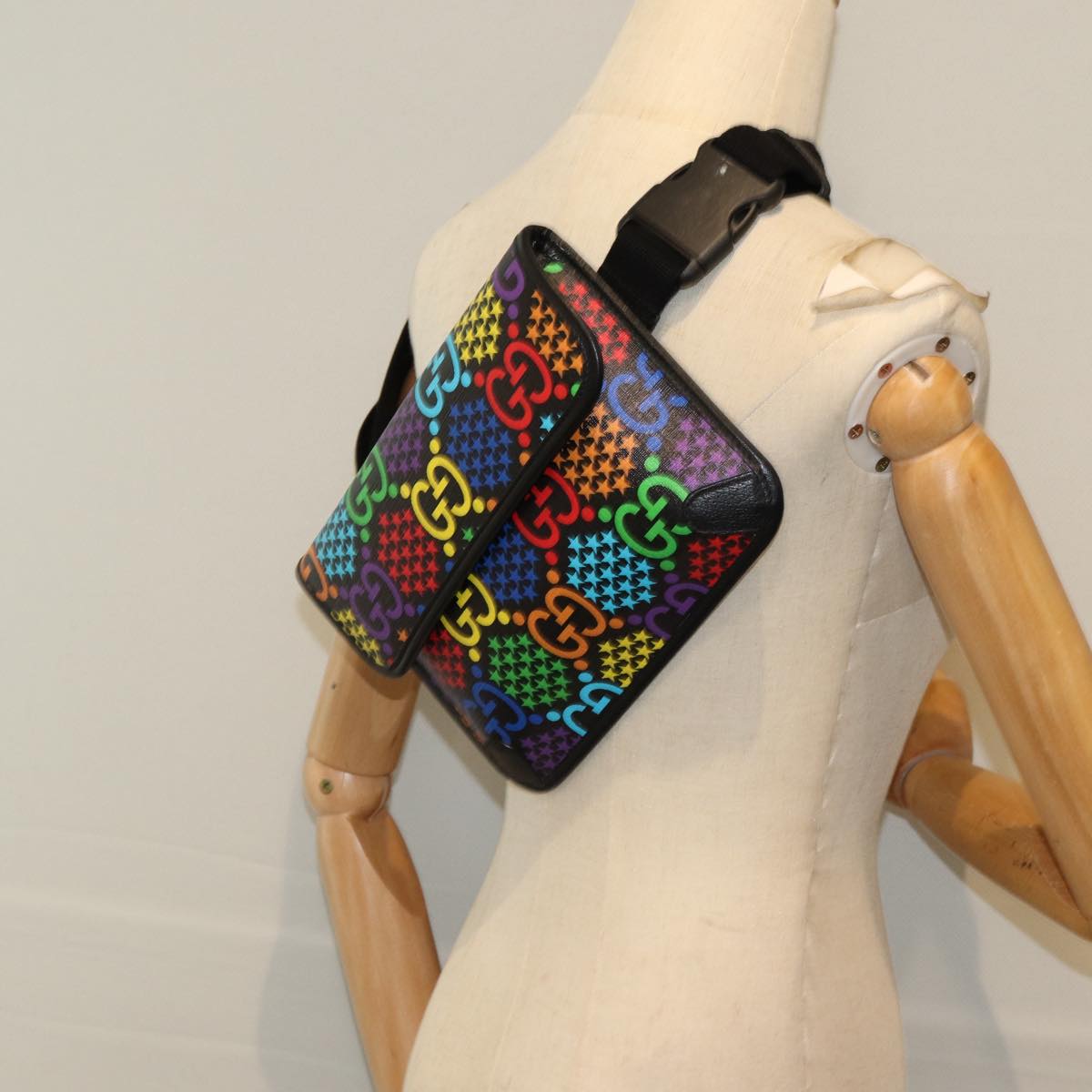 GUCCI GG Psychedelic Body Bag PVC Leather Multicolor 598113 yk11515