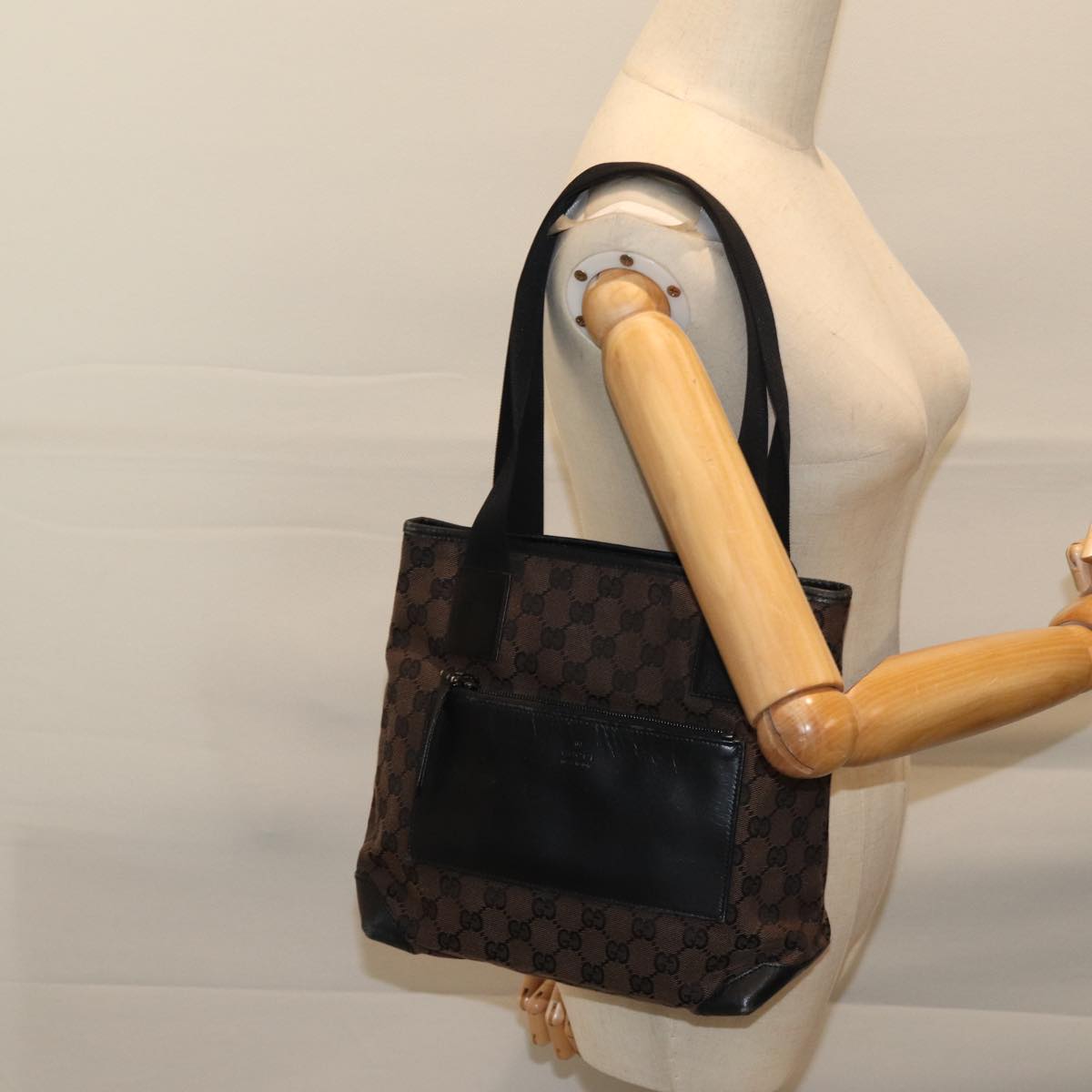 GUCCI GG Canvas Tote Bag Brown 019 0402 yk11958