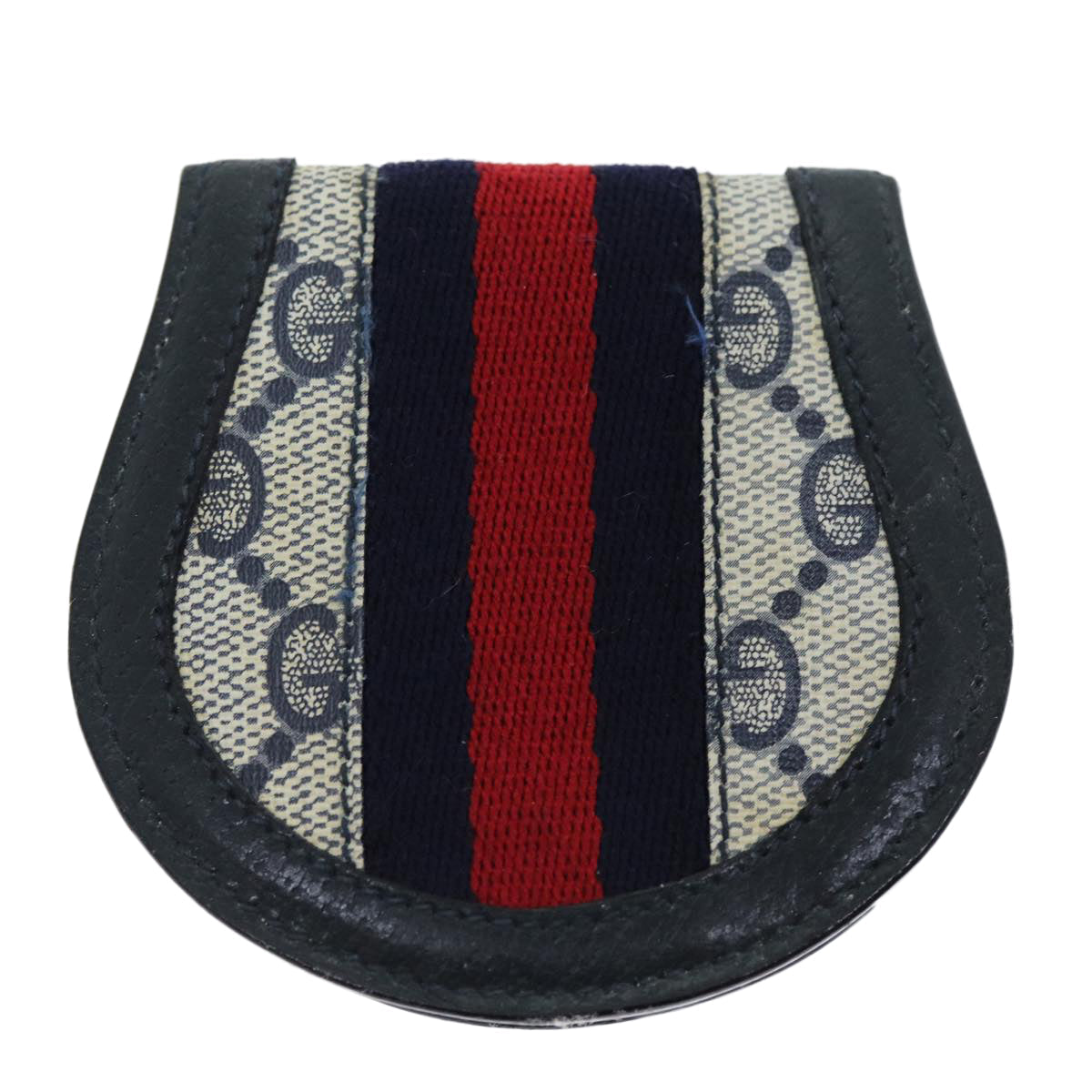 GUCCI GG Supreme Sherry Line Coin Purse PVC Red Navy yk12588