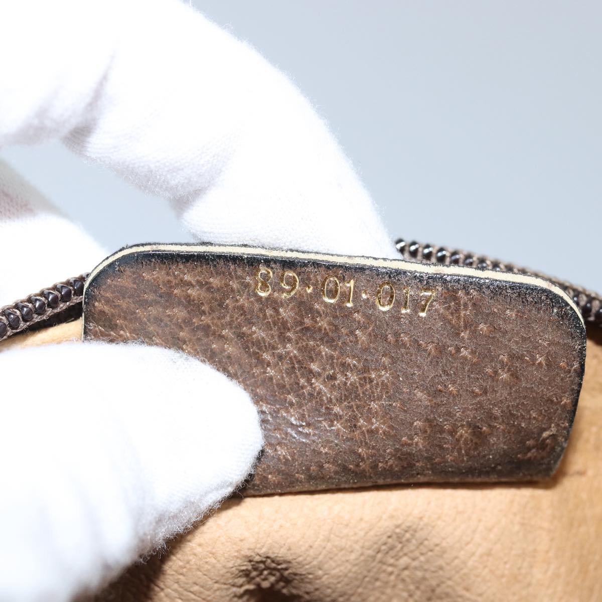 GUCCI GG Supreme Pouch PVC Leather Beige 89 01 017 yk13062