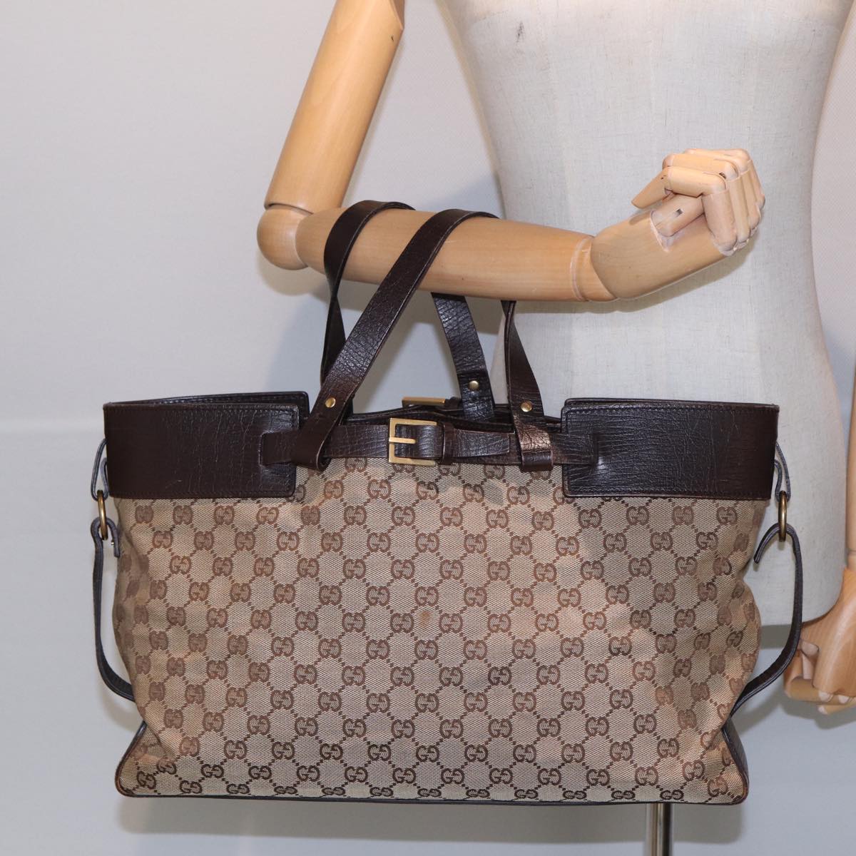 GUCCI GG Canvas Tote Bag Beige 106251 yk13879