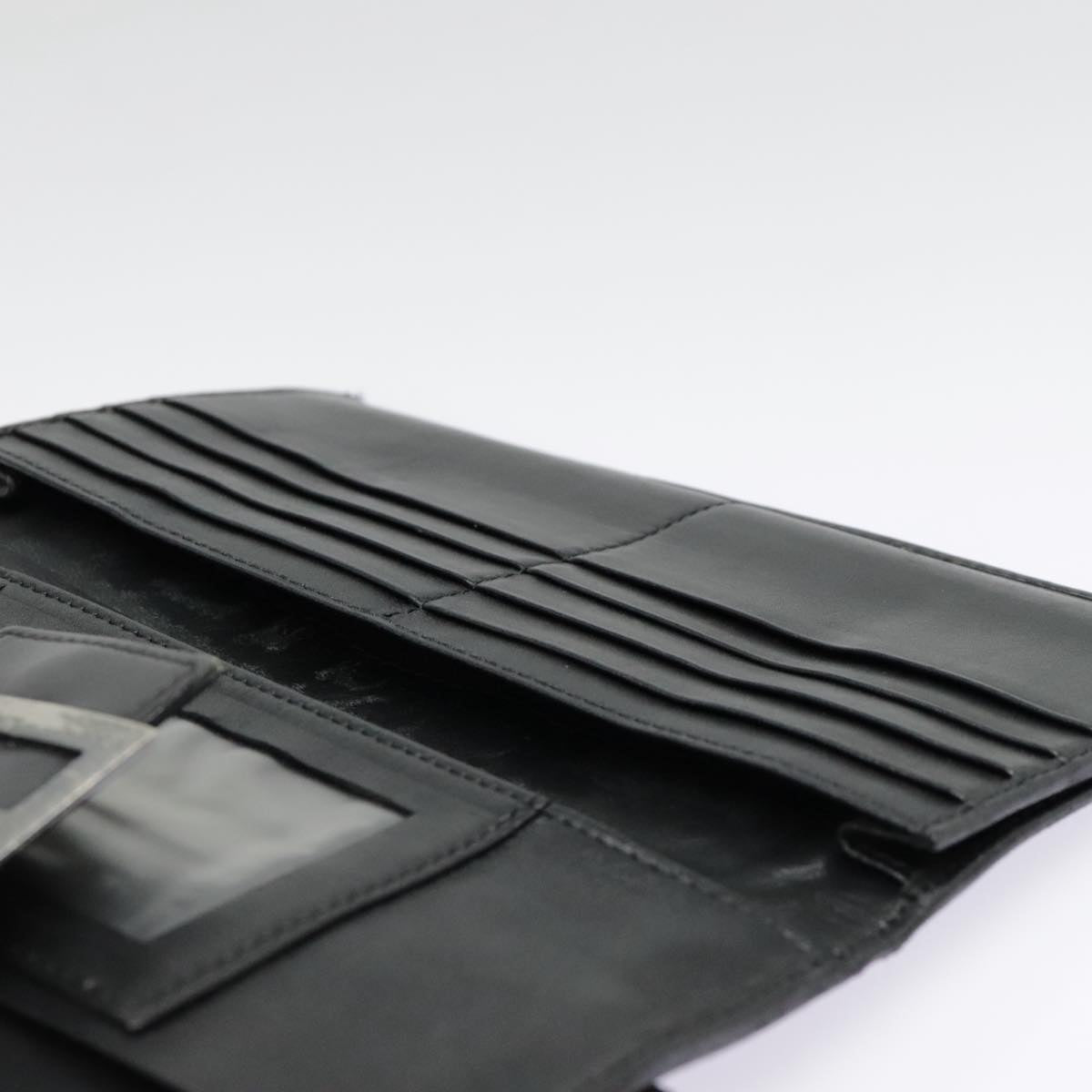 FENDI Zucchino Canvas Long Wallet Black Silver yk15074