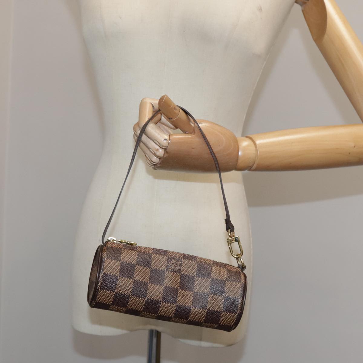 LOUIS VUITTON Damier Ebene Papillon Pouch LV yk16185