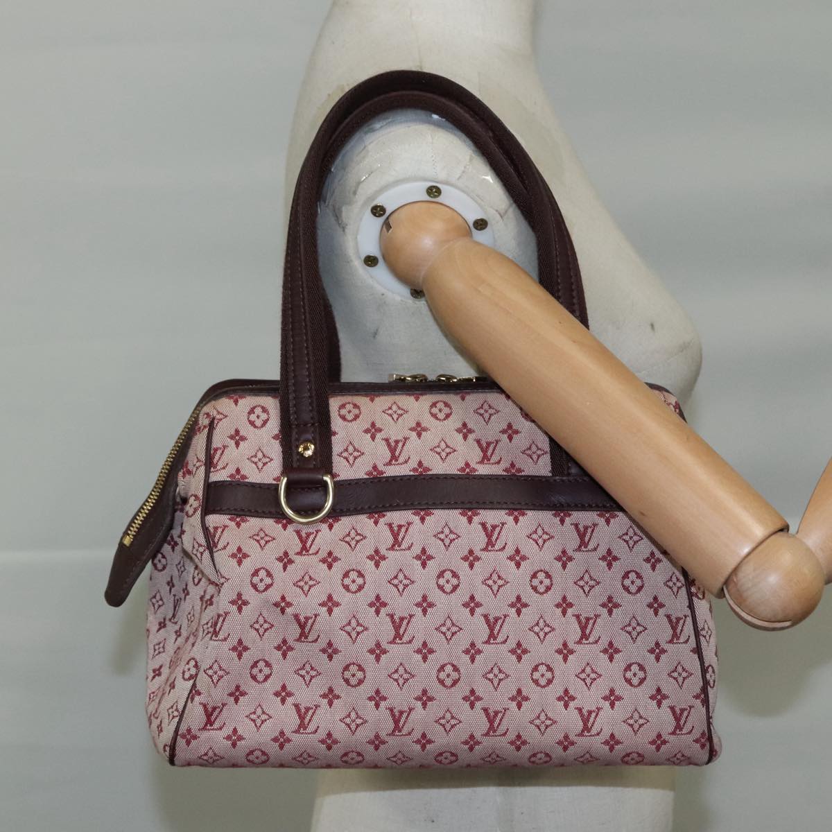 LOUIS VUITTON Monogram Mini Josephine PM Hand Bag Red M92216 LV yk16370