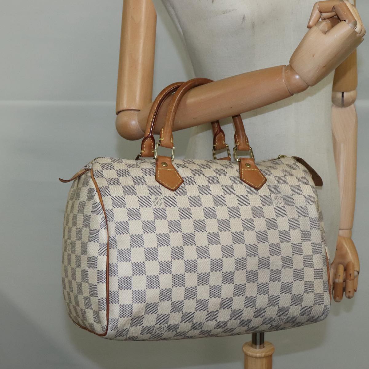 LOUIS VUITTON Damier Azur Speedy 30 Hand Bag N41533 LV yk16403