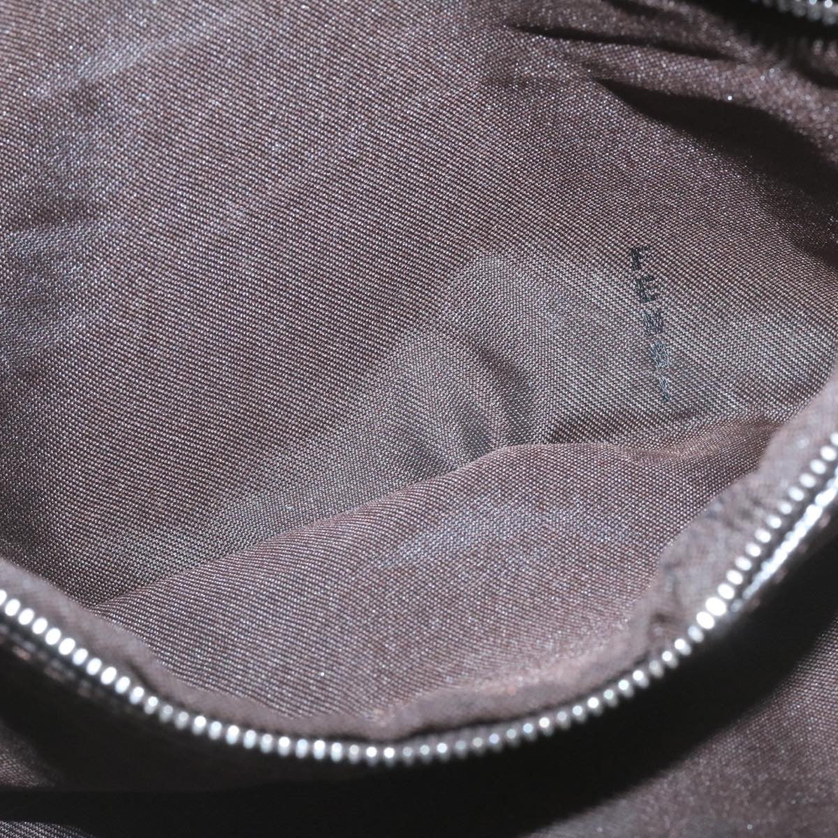FENDI Zucca Canvas Mamma Baguette Shoulder Bag Brown Black yk3888A
