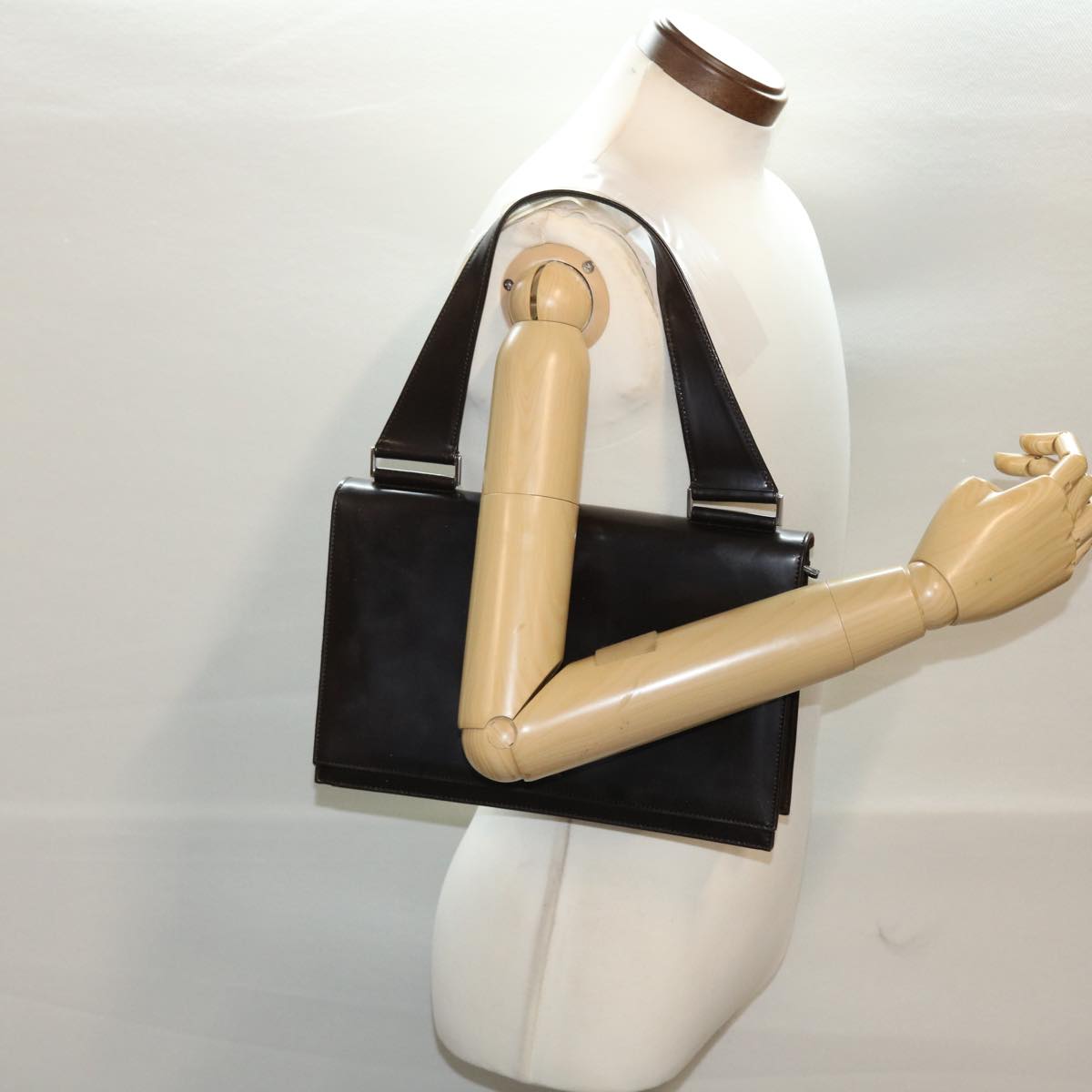 GUCCI Shoulder Bag Patent leather Brown yk7420
