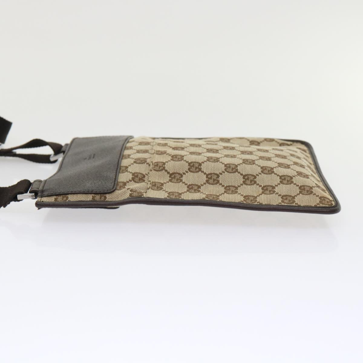 GUCCI GG Canvas Shoulder Bag Leather Beige 27639 yk7751