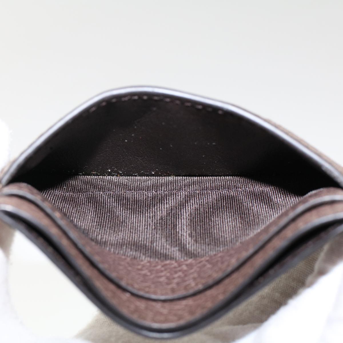 GUCCI GG Marmont Web Sherry Line Ofidia Card Case PVC Leather Beige yk7870