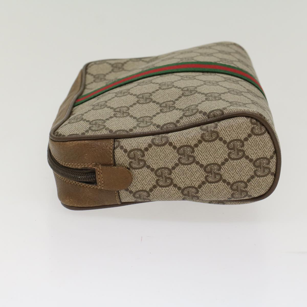GUCCI GG Canvas Web Sherry Line Clutch Bag Beige Red Green 39.01.012 yk7950