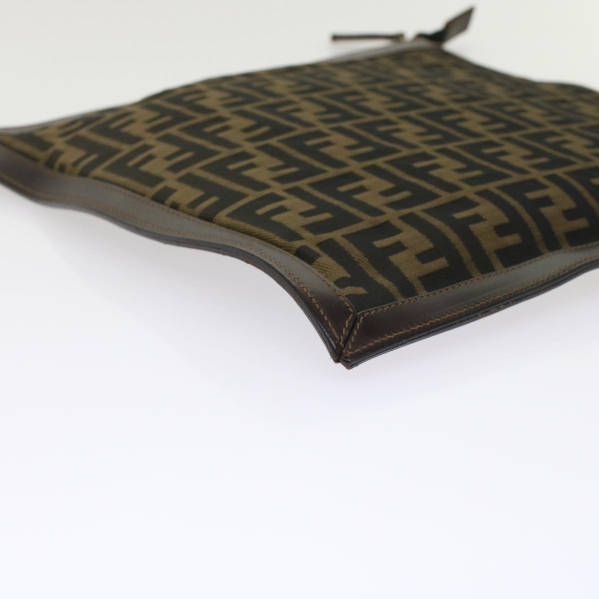 FENDI Zucca Canvas Clutch Bag Black Brown yk7995B