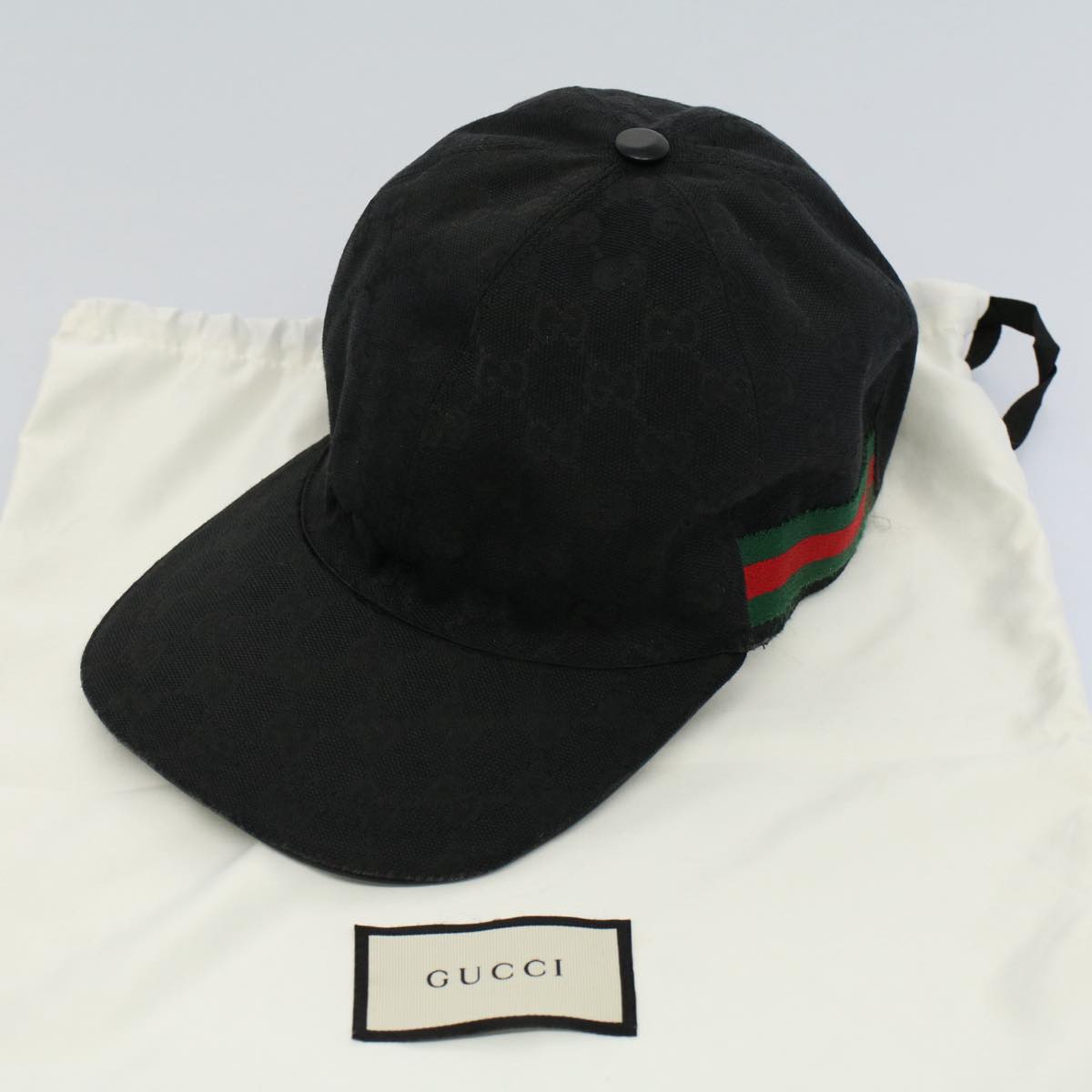 GUCCI GG Canvas Web Sherry Line Cap L Red Black Green 200035 yk8647