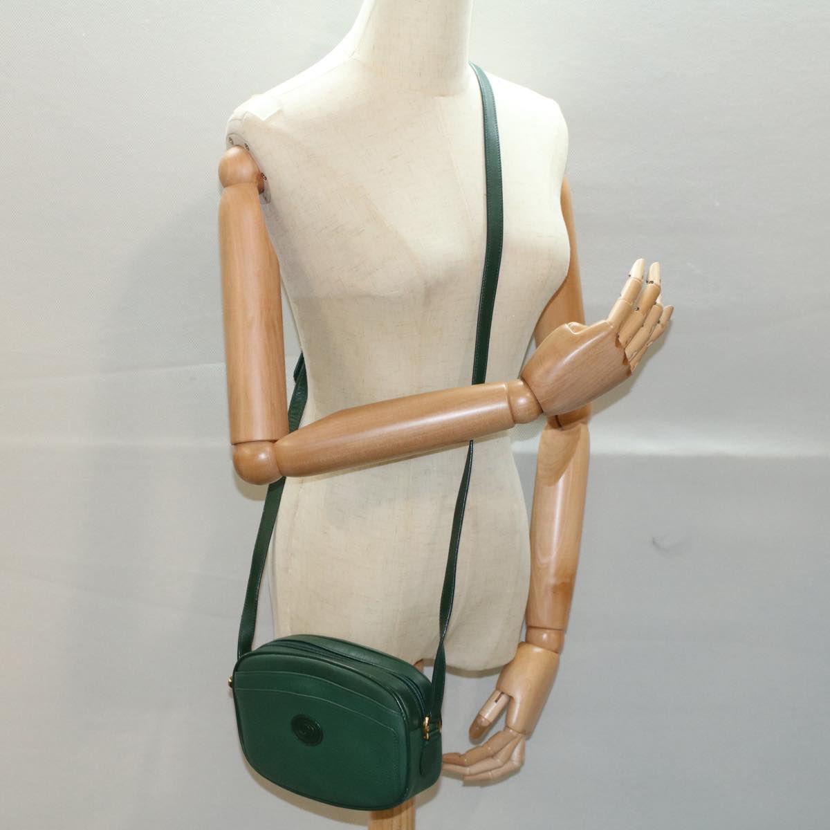 GUCCI Shoulder Bag Leather Green 007 113 0115 yk8692