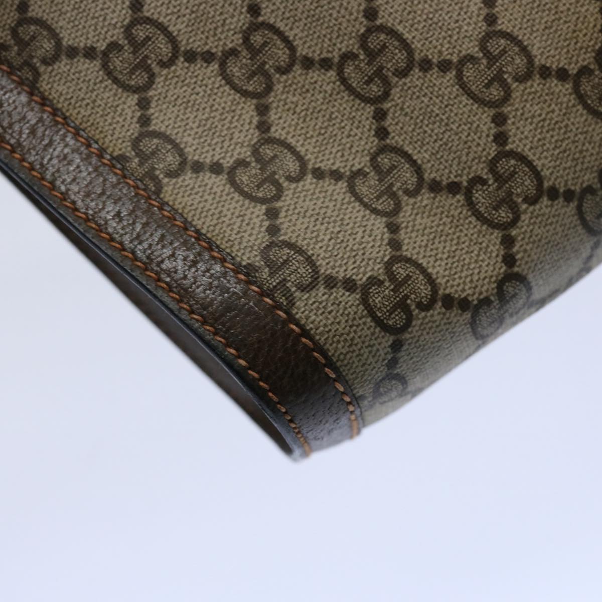 GUCCI GG Supreme Web Sherry Line Clutch Bag Beige Red 89 01 002 yk9803