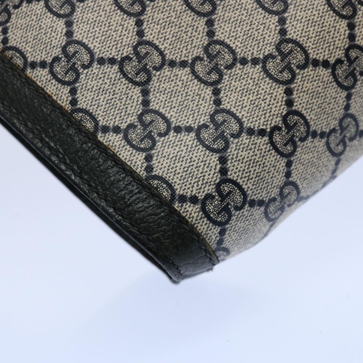 GUCCI GG Supreme Sherry Line Clutch Bag Navy Red 89 01 002 yk9831