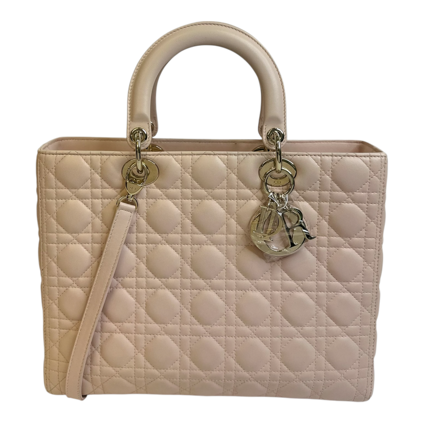 Christian Dior Lambskin Cannage Large Lady Dior Light Pink