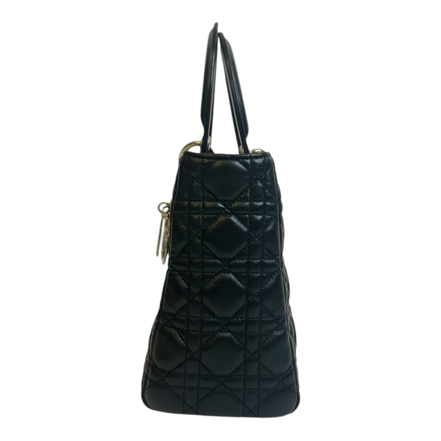Christian Dior Lambskin Cannage Medium Lady Dior Black