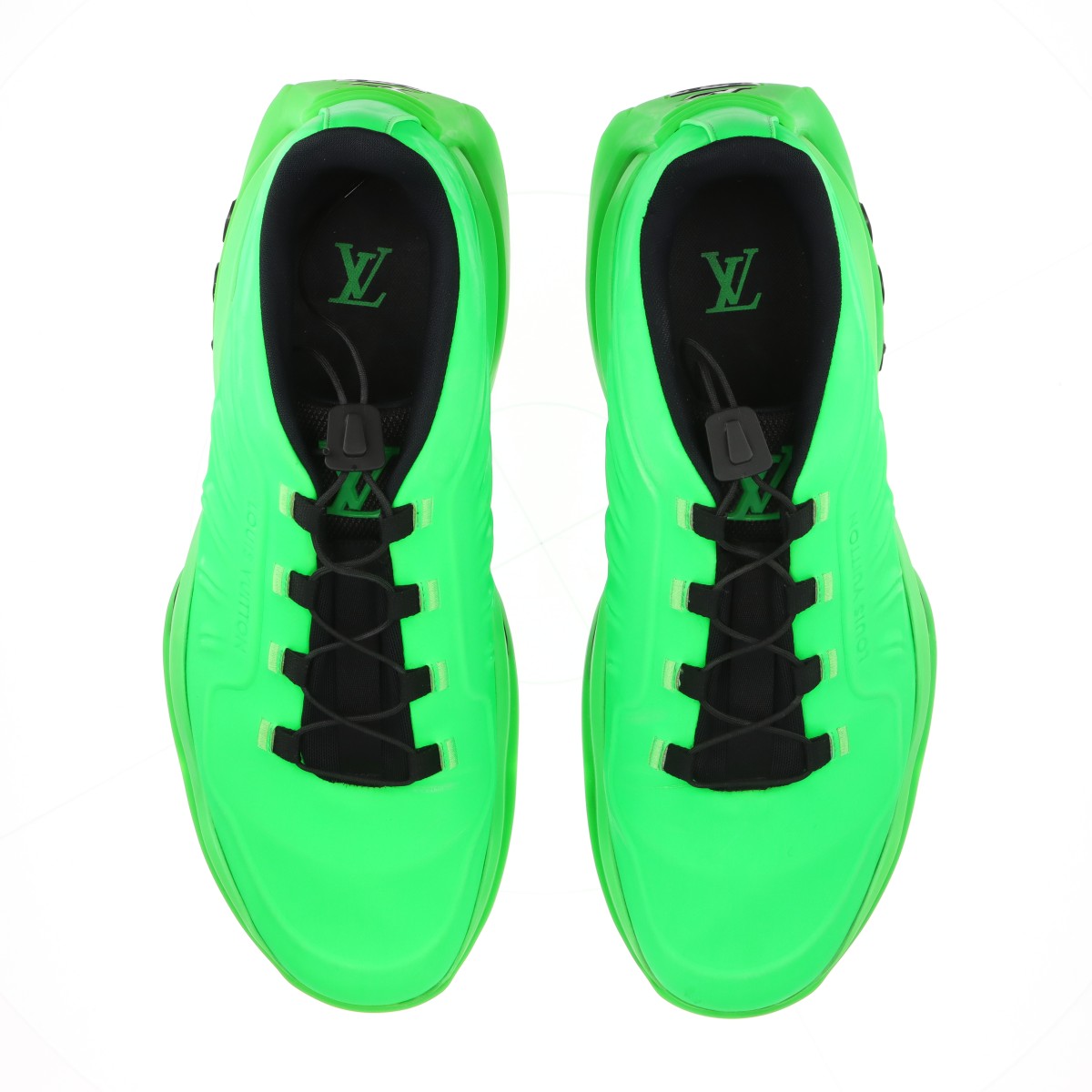 Louis Vuitton Millennium Line 21 Year Laver Trainers 9 Men Green  Black FD0251 Neon Color LV Logo  Cable Box  Bag
